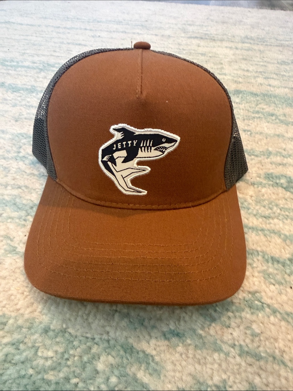 Men’s Jetty Brown snap back Cap with Shark Patch